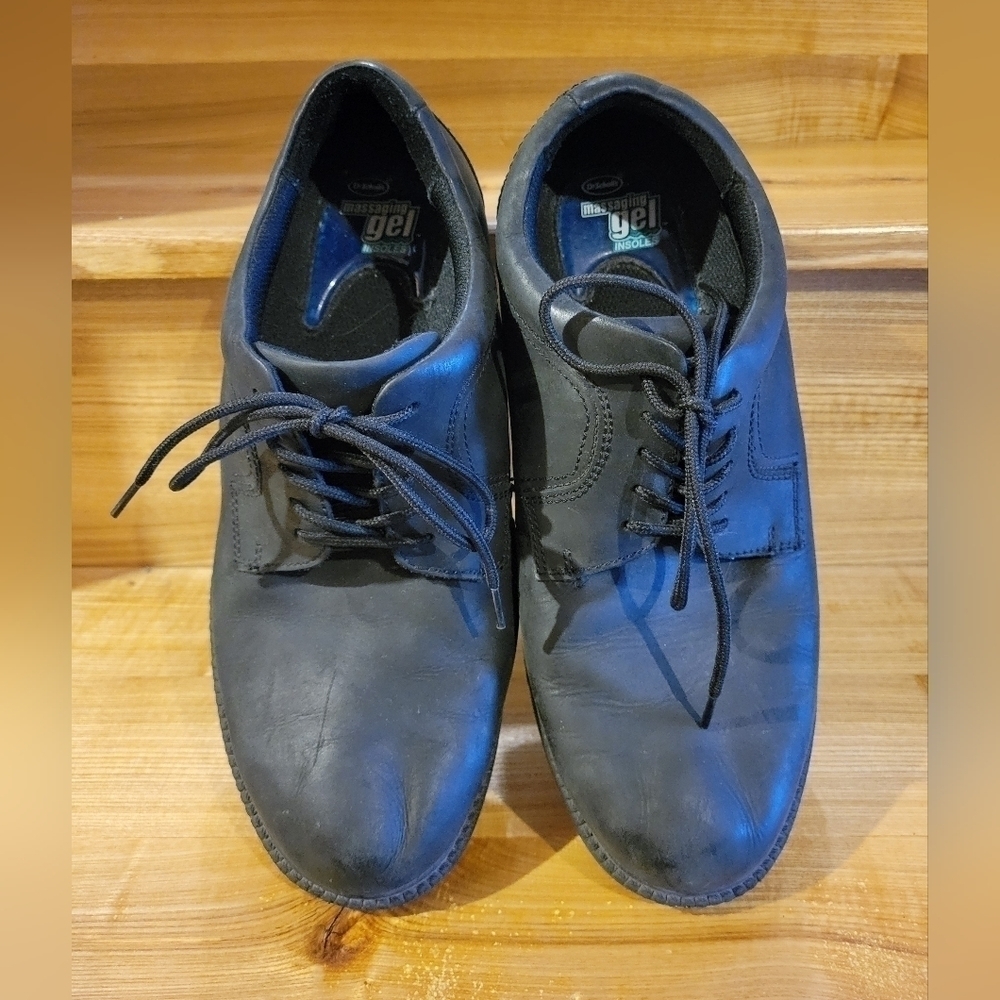 Dr. Scholls mens black matte massaging gel insoles dress shoes 9 - Picture 2 of 8
